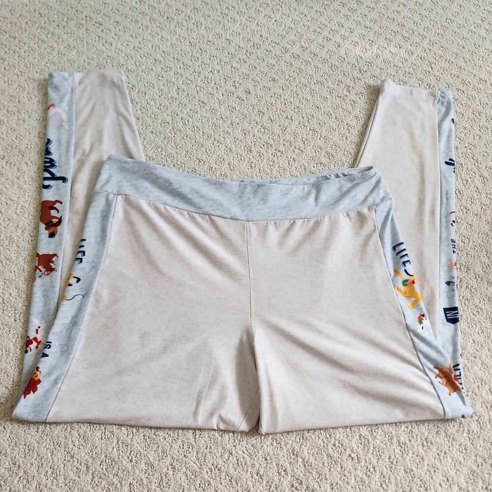 Disney Light Gray & light blue Jogger Leggings with Character Side Panels